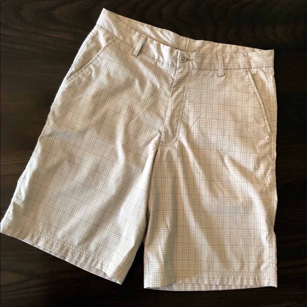 Pebble Beach Performance Grey Plaid Men’s Shorts